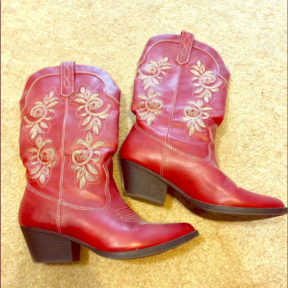 Red cowboy boots